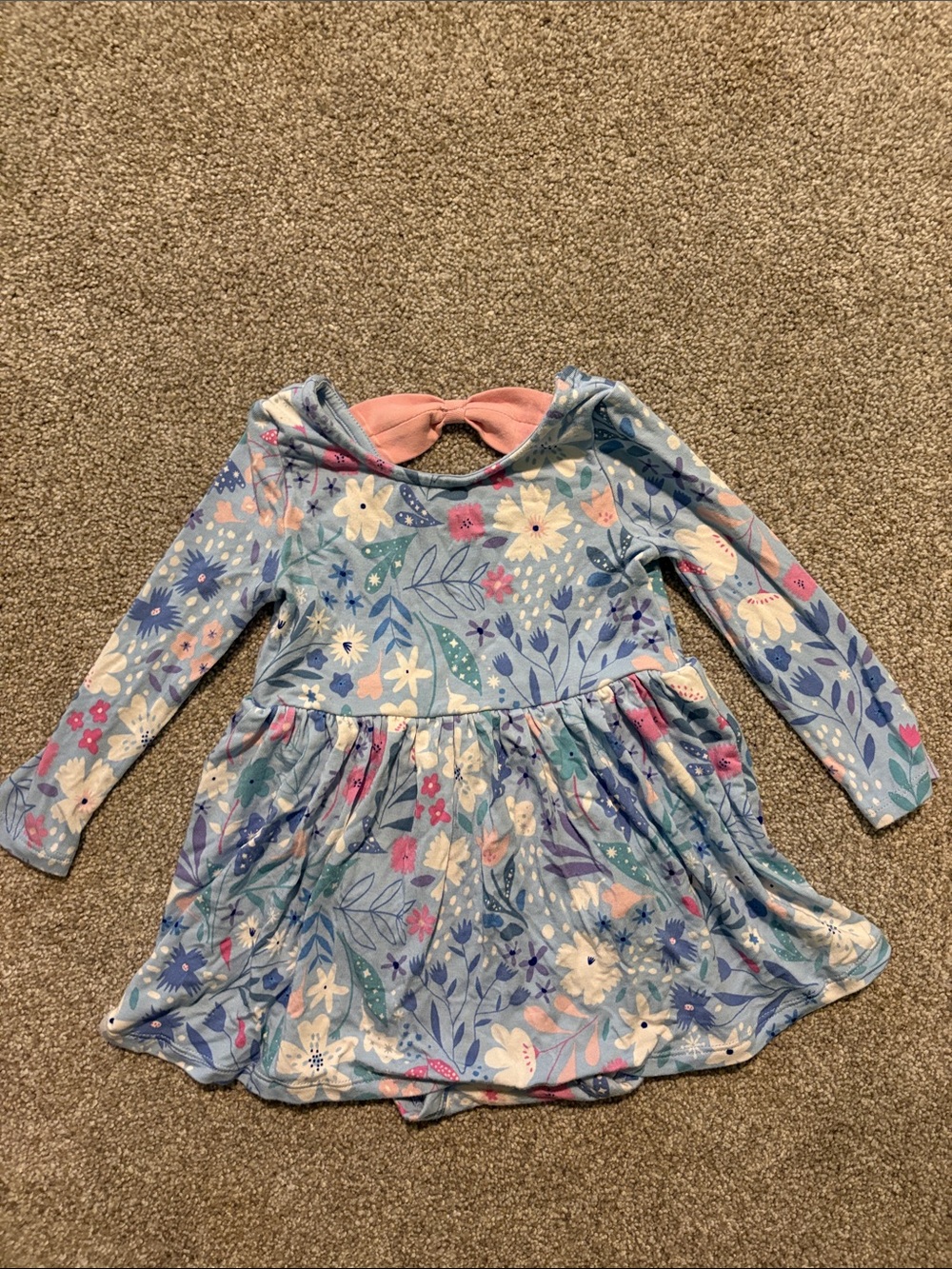 Little Sleepies Blue Floral Long-Sleeve Dress